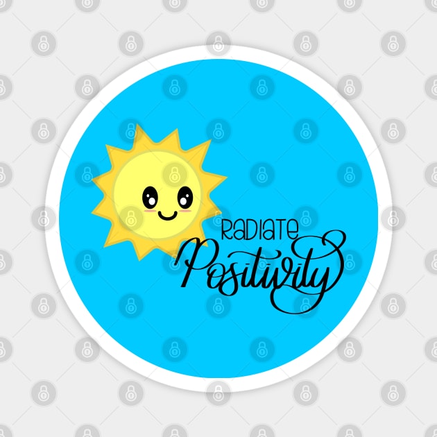 Radiate Positivity Sunny Positive Vibes in Blue Magnet by Kelly Gigi